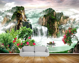 Avikalp MWZ2624 Waterfalls Trees Boat River Pond Water Mountains Clouds Red Flowers HD Wallpaper Avikalp MWZ2624 Waterfalls Trees Boat River Pond Water Mountains Clouds Red Flowers HD Wallpaper
