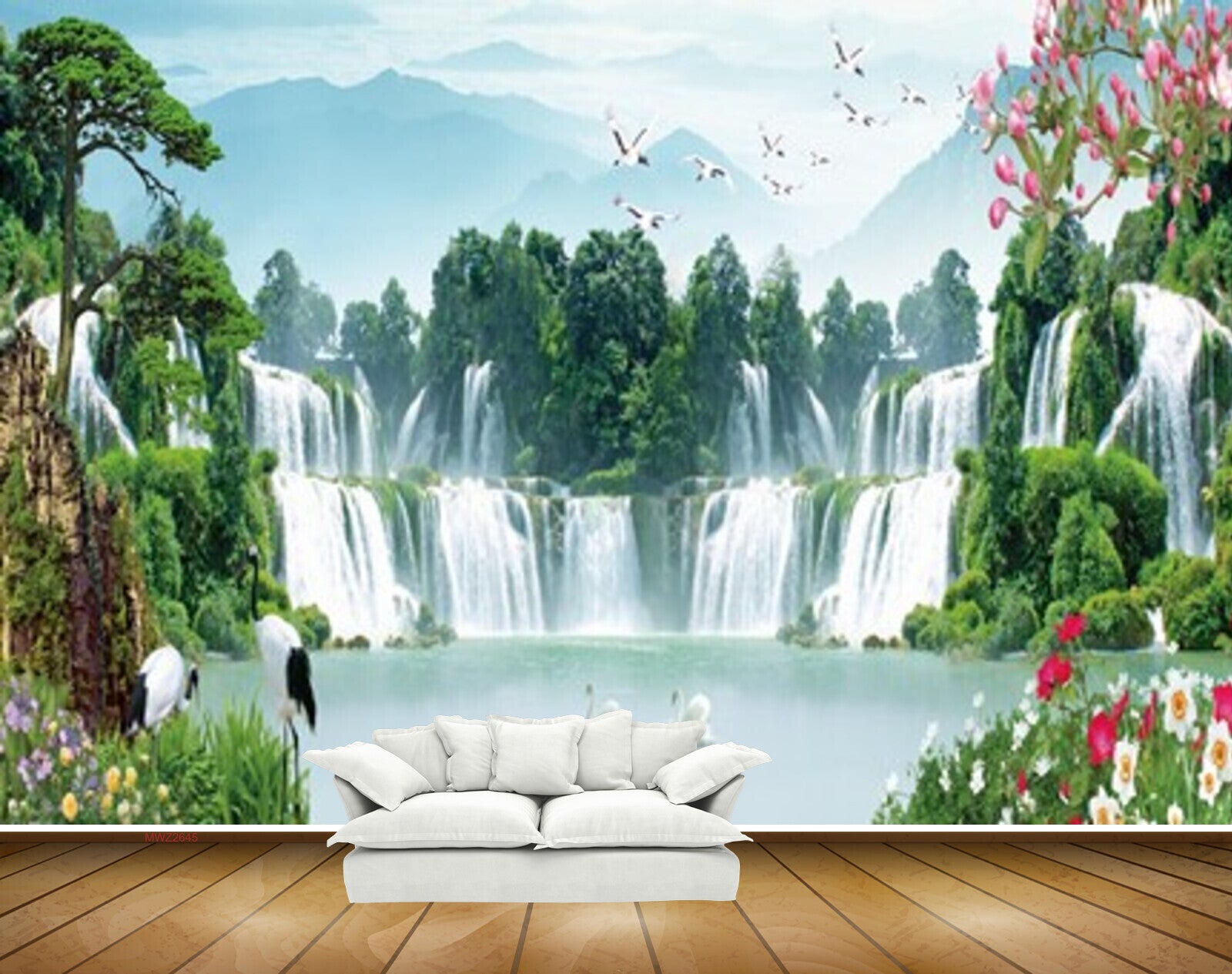 Avikalp MWZ2645 Waterfalls Trees Pink Flowers Cranes Mountains Birds Duck Plants River Lake Water HD Wallpaper Avikalp MWZ2645 Waterfalls Trees Pink Flowers Cranes Mountains Birds Duck Plants River Lake Water HD Wallpaper
