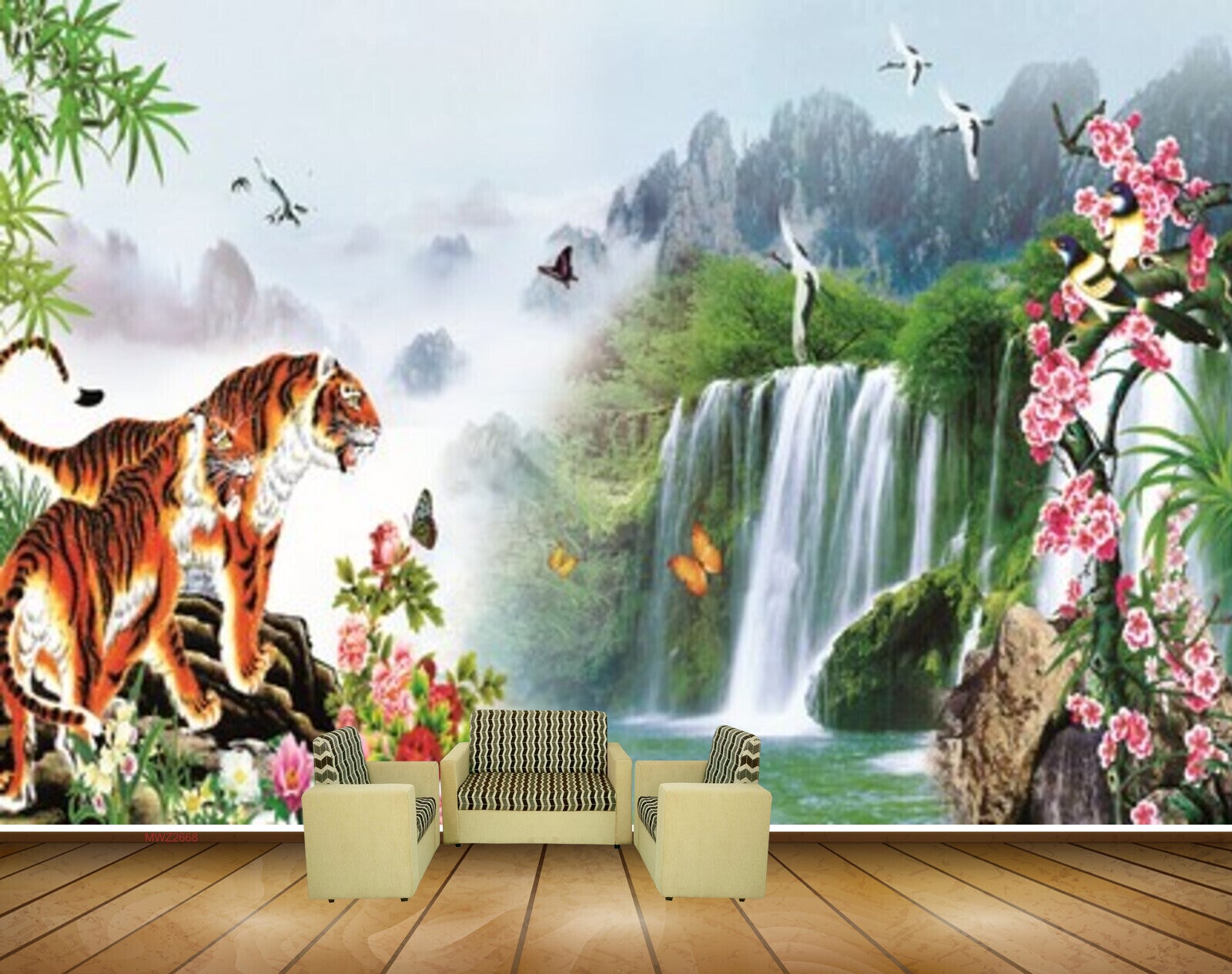 Avikalp MWZ2668 Tigers Waterfalls Birds Pink Flowers Trees Butterfliee Mountains River Lake Water Leaves HD Wallpaper Avikalp MWZ2668 Tigers Waterfalls Birds Pink Flowers Trees Butterfliee Mountains River Lake Water Leaves HD Wallpaper