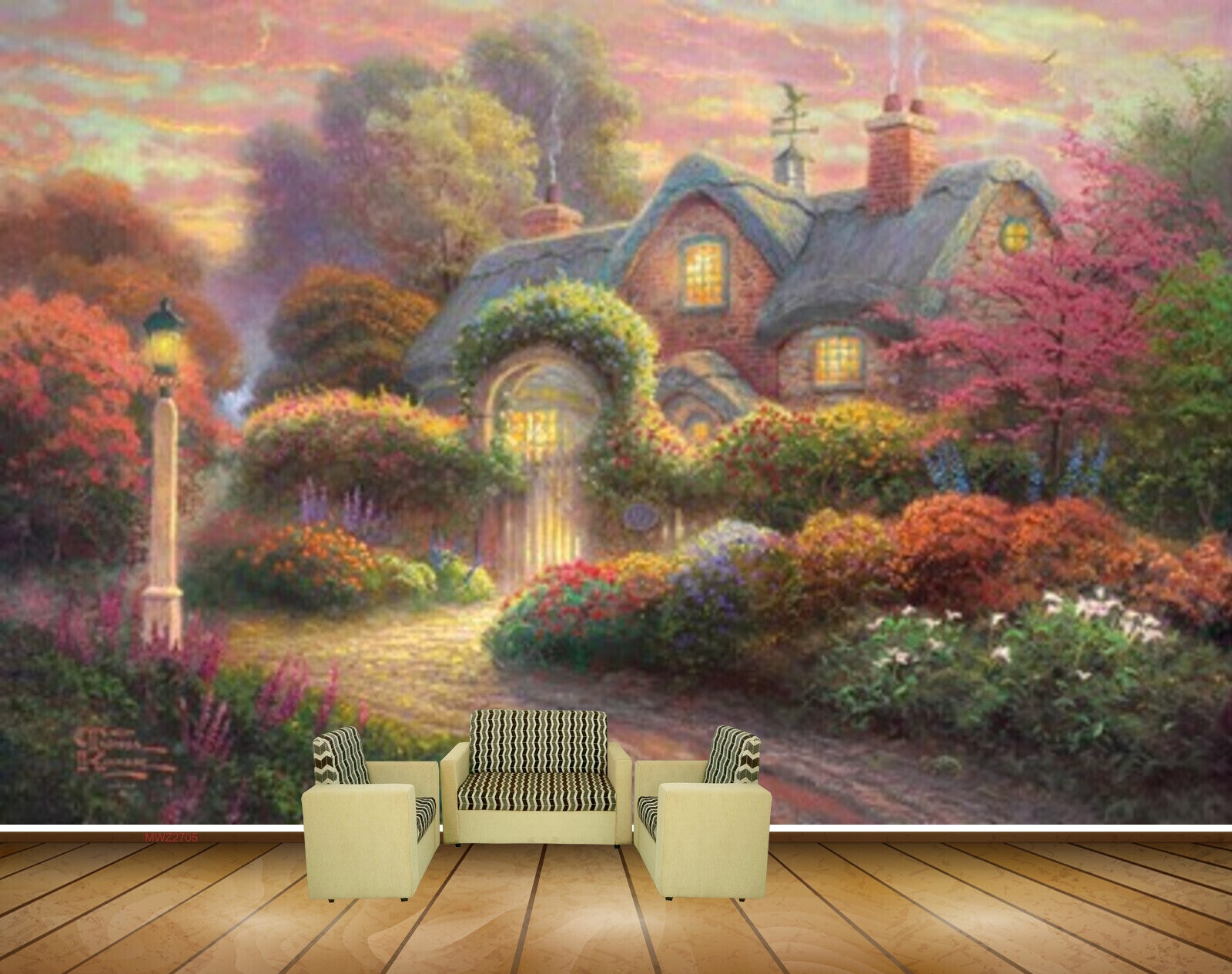 Avikalp MWZ2705 Trees House Green Red Yellow Pruple Orange Pink Flowers Sky Lamps Road HD Wallpaper Avikalp MWZ2705 Trees House Green Red Yellow Pruple Orange Pink Flowers Sky Lamps Road HD Wallpaper