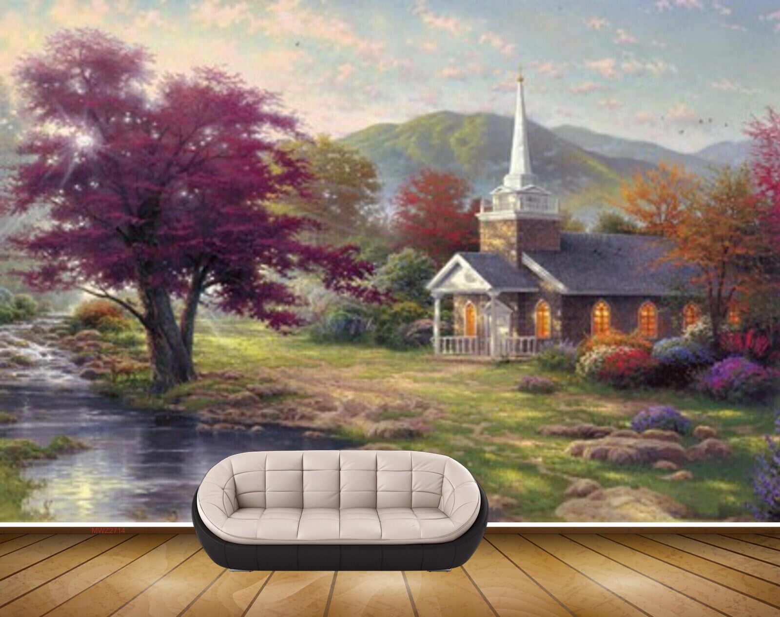 Avikalp MWZ2714 House Pond Water Treed Orange Purple Leaves Trees Clouds Mountains Grass Painting HD Wallpaper Avikalp MWZ2714 House Pond Water Treed Orange Purple Leaves Trees Clouds Mountains Grass Painting HD Wallpaper