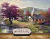 Avikalp MWZ2714 House Pond Water Treed Orange Purple Leaves Trees Clouds Mountains Grass Painting HD Wallpaper Avikalp MWZ2714 House Pond Water Treed Orange Purple Leaves Trees Clouds Mountains Grass Painting HD Wallpaper