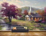 Avikalp MWZ2714 House Pond Water Treed Orange Purple Leaves Trees Clouds Mountains Grass Painting HD Wallpaper Avikalp MWZ2714 House Pond Water Treed Orange Purple Leaves Trees Clouds Mountains Grass Painting HD Wallpaper