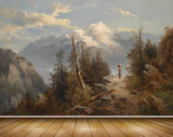 Avikalp MWZ2754 Clouds Mountains Trees Lady Stones Painting HD Wallpaper Avikalp MWZ2754 Clouds Mountains Trees Lady Stones Painting HD Wallpaper