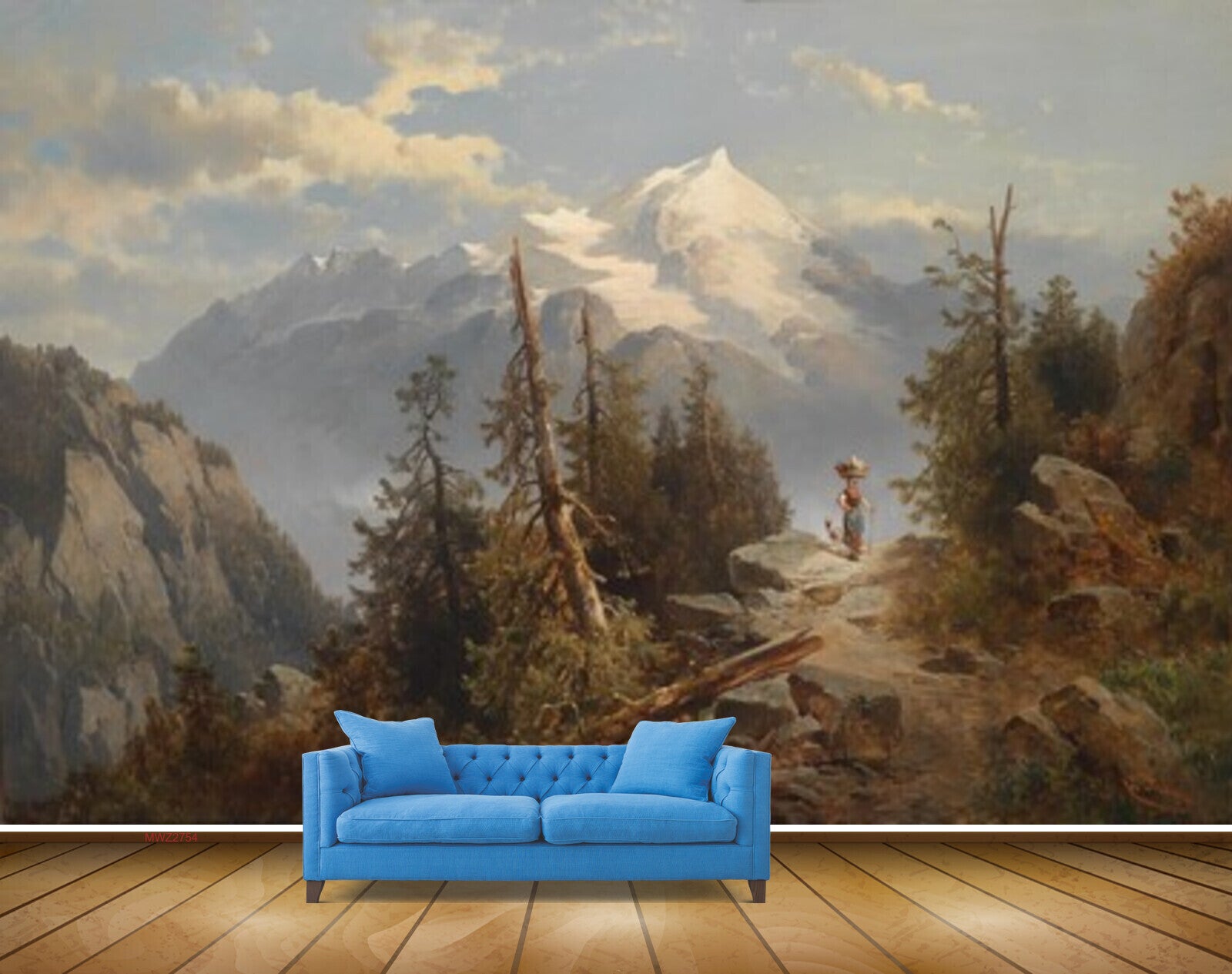 Avikalp MWZ2754 Clouds Mountains Trees Lady Stones Painting HD Wallpaper Avikalp MWZ2754 Clouds Mountains Trees Lady Stones Painting HD Wallpaper