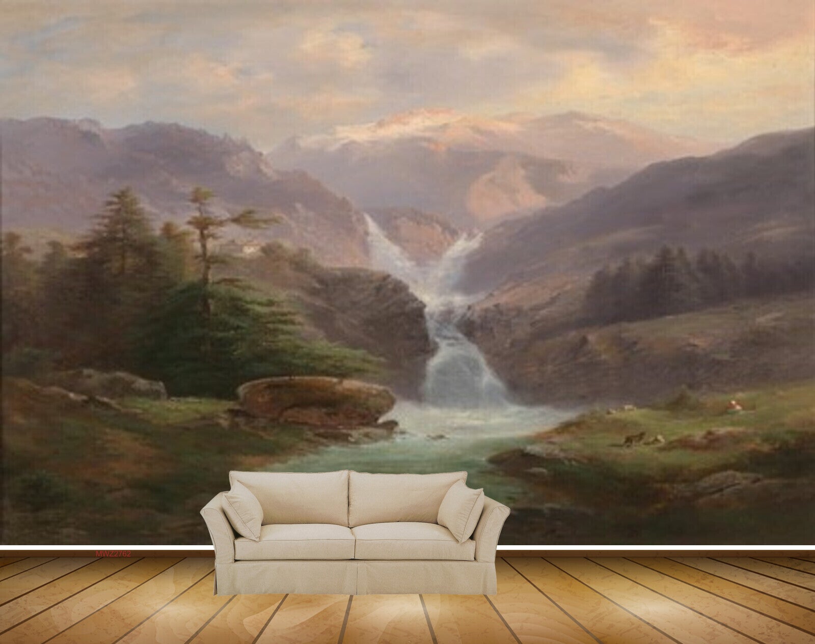 Avikalp MWZ2762 Clouds Trees Mountains Waterfalls River Water Painting HD Wallpaper Avikalp MWZ2762 Clouds Trees Mountains Waterfalls River Water Painting HD Wallpaper