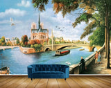 Avikalp MWZ2828 Lake River Water Trees Boat Building Birds People Bridge Ducks Swanes City Painting HD Wallpaper Avikalp MWZ2828 Lake River Water Trees Boat Building Birds People Bridge Ducks Swanes City Painting HD Wallpaper