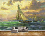 Avikalp MWZ2896 Clouds Sea Boats Island Water Ocean Painting HD Wallpaper Avikalp MWZ2896 Clouds Sea Boats Island Water Ocean Painting HD Wallpaper