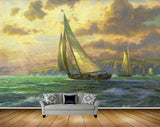 Avikalp MWZ2896 Clouds Sea Boats Island Water Ocean Painting HD Wallpaper Avikalp MWZ2896 Clouds Sea Boats Island Water Ocean Painting HD Wallpaper
