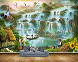 Avikalp MWZ2925 Waterfalls Birds People Sunflowers House Grass Boat River Pond Water Cranes Stones Painting HD Wallpaper Avikalp MWZ2925 Waterfalls Birds People Sunflowers House Grass Boat River Pond Water Cranes Stones Painting HD Wallpaper