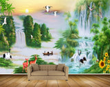 Avikalp MWZ2932 Trees Sun Mountains Deers Cranes Flowers Waterfalls Clouds Plants Boat River Pond Water Painting HD Wallpaper Avikalp MWZ2932 Trees Sun Mountains Deers Cranes Flowers Waterfalls Clouds Plants Boat River Pond Water Painting HD Wallpaper