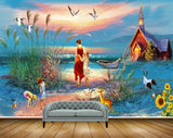 Avikalp MWZ2934 Sky Trees Flowers House People Boat Deers Sand Sea Water Ocean Plants Kids Painting HD Wallpaper Avikalp MWZ2934 Sky Trees Flowers House People Boat Deers Sand Sea Water Ocean Plants Kids Painting HD Wallpaper