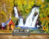 Avikalp MWZ2952 Birds Waterfalls Houses Flowers Cranes River Pond Water Stones Ducks Grass Plants Painting HD Wallpaper Avikalp MWZ2952 Birds Waterfalls Houses Flowers Cranes River Pond Water Stones Ducks Grass Plants Painting HD Wallpaper