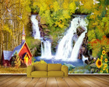 Avikalp MWZ2952 Birds Waterfalls Houses Flowers Cranes River Pond Water Stones Ducks Grass Plants Painting HD Wallpaper Avikalp MWZ2952 Birds Waterfalls Houses Flowers Cranes River Pond Water Stones Ducks Grass Plants Painting HD Wallpaper