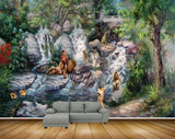 Avikalp MWZ2956 Waterfalls Trees Ducks People Stones Pond River Water Flowers Plants Monkey Painting HD Wallpaper Avikalp MWZ2956 Waterfalls Trees Ducks People Stones Pond River Water Flowers Plants Monkey Painting HD Wallpaper