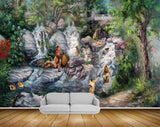 Avikalp MWZ2956 Waterfalls Trees Ducks People Stones Pond River Water Flowers Plants Monkey Painting HD Wallpaper Avikalp MWZ2956 Waterfalls Trees Ducks People Stones Pond River Water Flowers Plants Monkey Painting HD Wallpaper