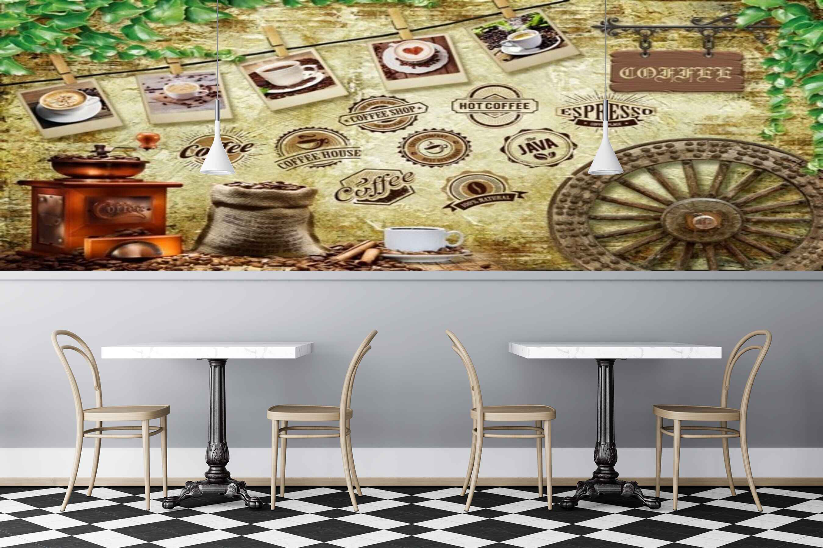 Avikalp MWZ3021 Coffee Shop Java Espresso Hot Coffee Beans HD Wallpaper for Cafe Restaurant Avikalp MWZ3021 Coffee Shop Java Espresso Hot Coffee Beans HD Wallpaper for Cafe Restaurant