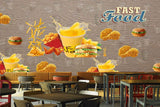Avikalp MWZ3022 Fast Food Burger Chicken Wings French Fries HD Wallpaper for Cafe Restaurant Avikalp MWZ3022 Fast Food Burger Chicken Wings French Fries HD Wallpaper for Cafe Restaurant