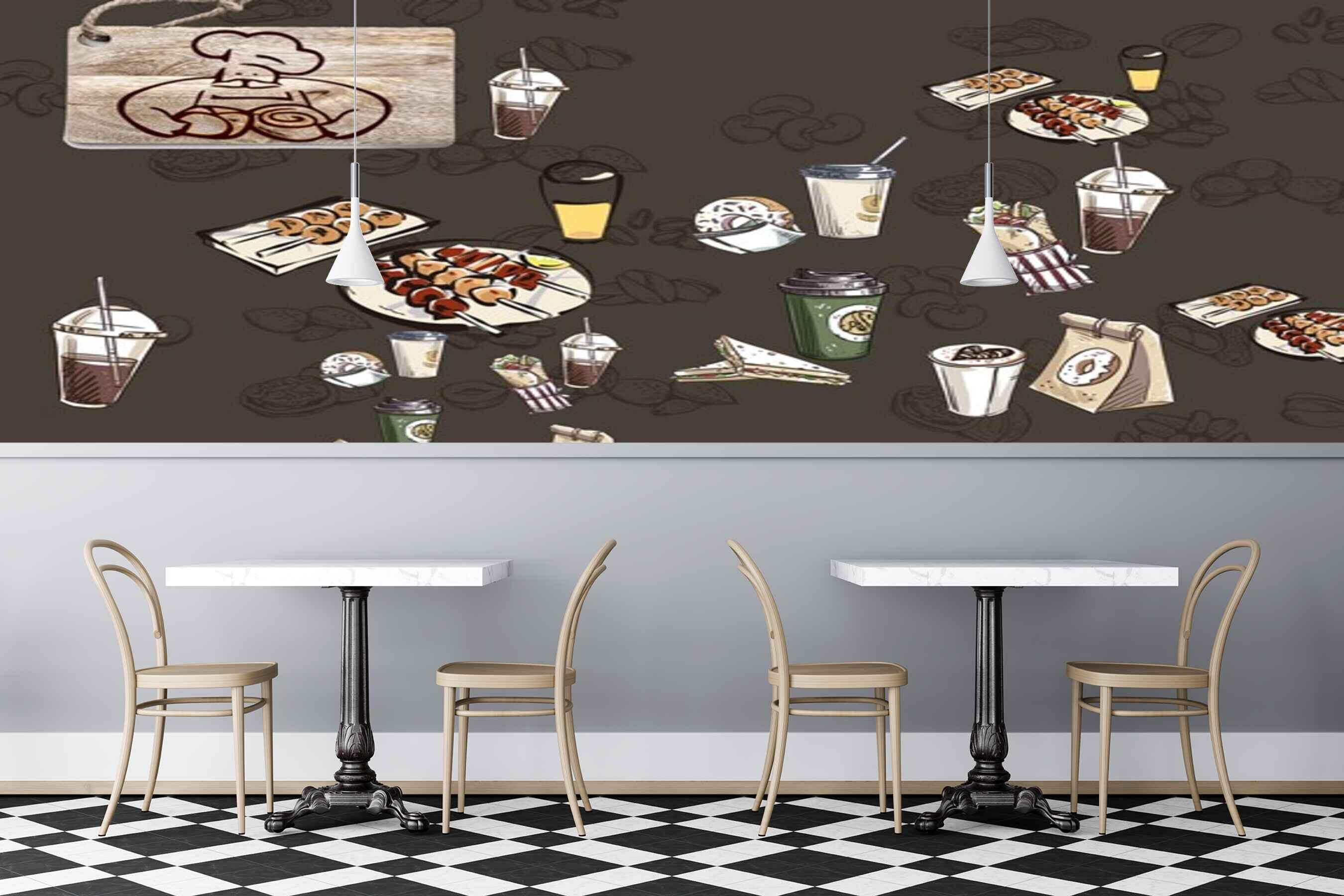 Avikalp MWZ3023 Milkshakes Sandwich Chicken HD Wallpaper for Cafe Restaurant Avikalp MWZ3023 Milkshakes Sandwich Chicken HD Wallpaper for Cafe Restaurant