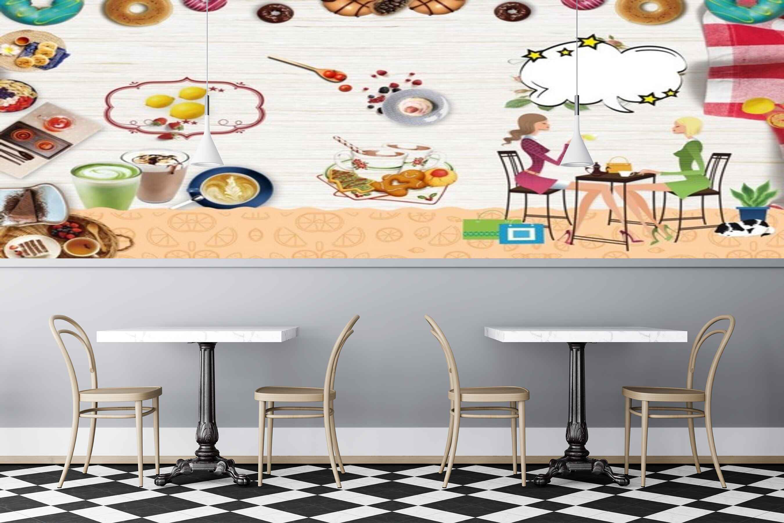 Avikalp MWZ3032 Milkshakes Ladies Coffee Food Lemons HD Wallpaper for Cafe Restaurant Avikalp MWZ3032 Milkshakes Ladies Coffee Food Lemons HD Wallpaper for Cafe Restaurant