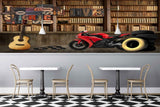Avikalp MWZ3089 Bike Books Guitar Tyres HD Wallpaper for Cafe Restaurant Avikalp MWZ3089 Bike Books Guitar Tyres HD Wallpaper for Cafe Restaurant