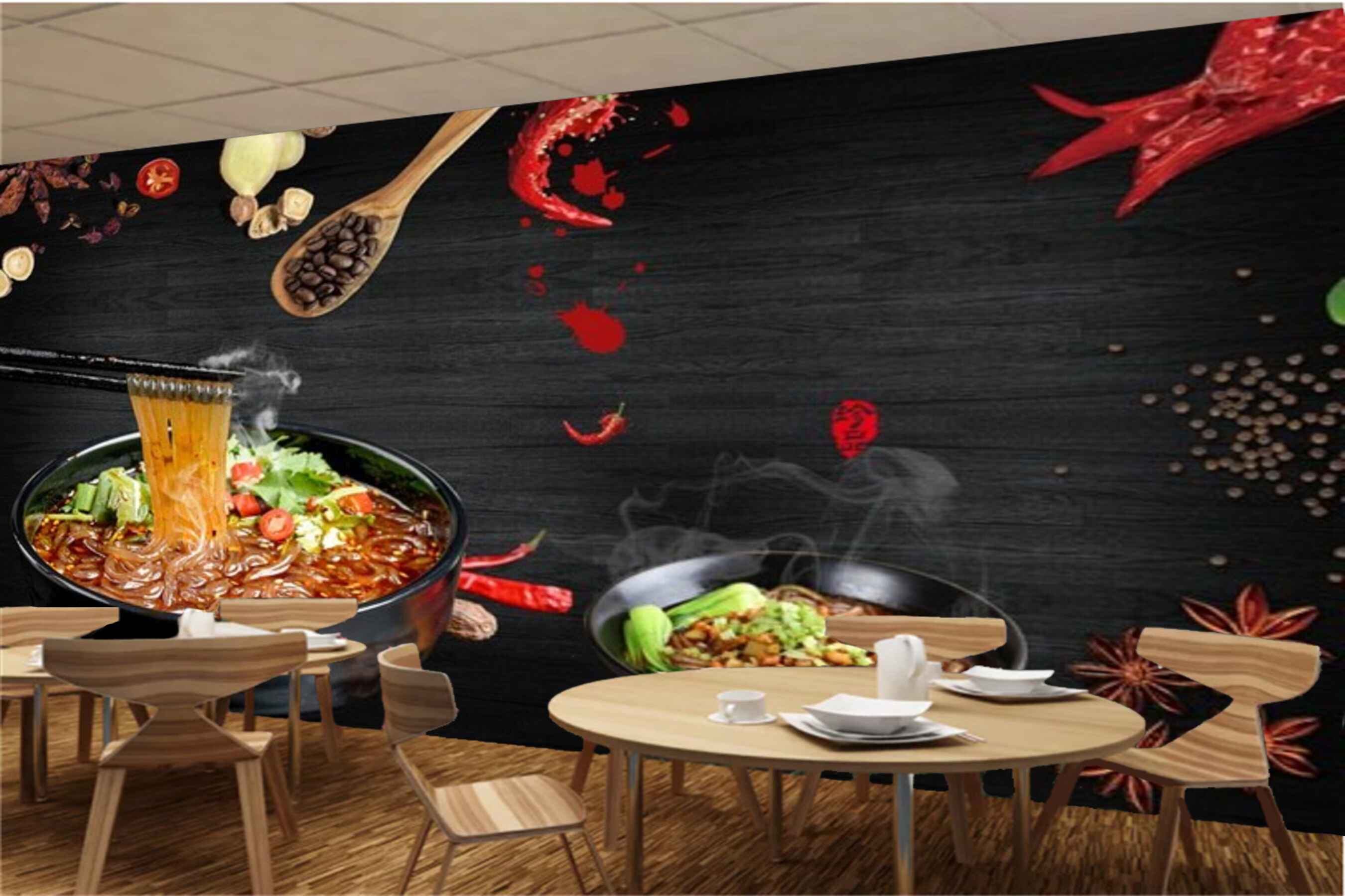 Avikalp MWZ3114 Noodles Sticks Mirchi Spices Soup HD Wallpaper for Cafe Restaurant Avikalp MWZ3114 Noodles Sticks Mirchi Spices Soup HD Wallpaper for Cafe Restaurant