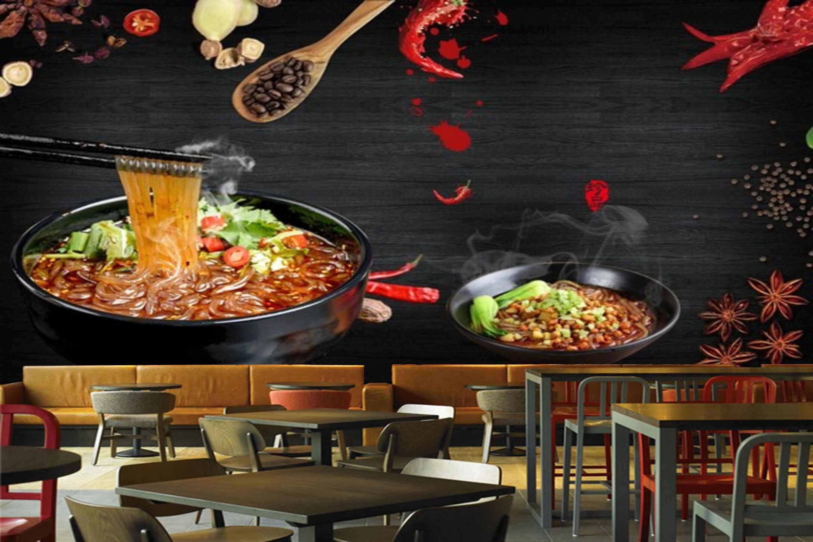 Avikalp MWZ3114 Noodles Sticks Mirchi Spices Soup HD Wallpaper for Cafe Restaurant Avikalp MWZ3114 Noodles Sticks Mirchi Spices Soup HD Wallpaper for Cafe Restaurant