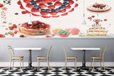 Avikalp MWZ3116 Strawberries Cake Cup Cake Flowers Leaves HD Wallpaper for Cafe Restaurant Avikalp MWZ3116 Strawberries Cake Cup Cake Flowers Leaves HD Wallpaper for Cafe Restaurant