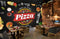 Avikalp MWZ3135 Pizzas Folks Spoons HD Wallpaper for Cafe Restaurant