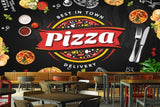 Avikalp MWZ3135 Pizzas Folks Spoons HD Wallpaper for Cafe Restaurant Avikalp MWZ3135 Pizzas Folks Spoons HD Wallpaper for Cafe Restaurant