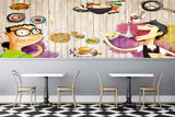 Avikalp MWZ3179 Kids Meat Pizzas Omlettes Noodles HD Wallpaper for Cafe Restaurant Avikalp MWZ3179 Kids Meat Pizzas Omlettes Noodles HD Wallpaper for Cafe Restaurant