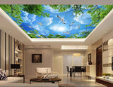 Avikalp MWZ3195 Green Trees Clouds Birds Sky HD Wallpaper for Ceiling Avikalp MWZ3195 Green Trees Clouds Birds Sky HD Wallpaper for Ceiling