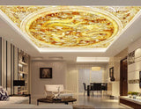 Avikalp MWZ3205 Golden Orange Flowers Designs Fishes HD Wallpaper for Ceiling Avikalp MWZ3205 Golden Orange Flowers Designs Fishes HD Wallpaper for Ceiling