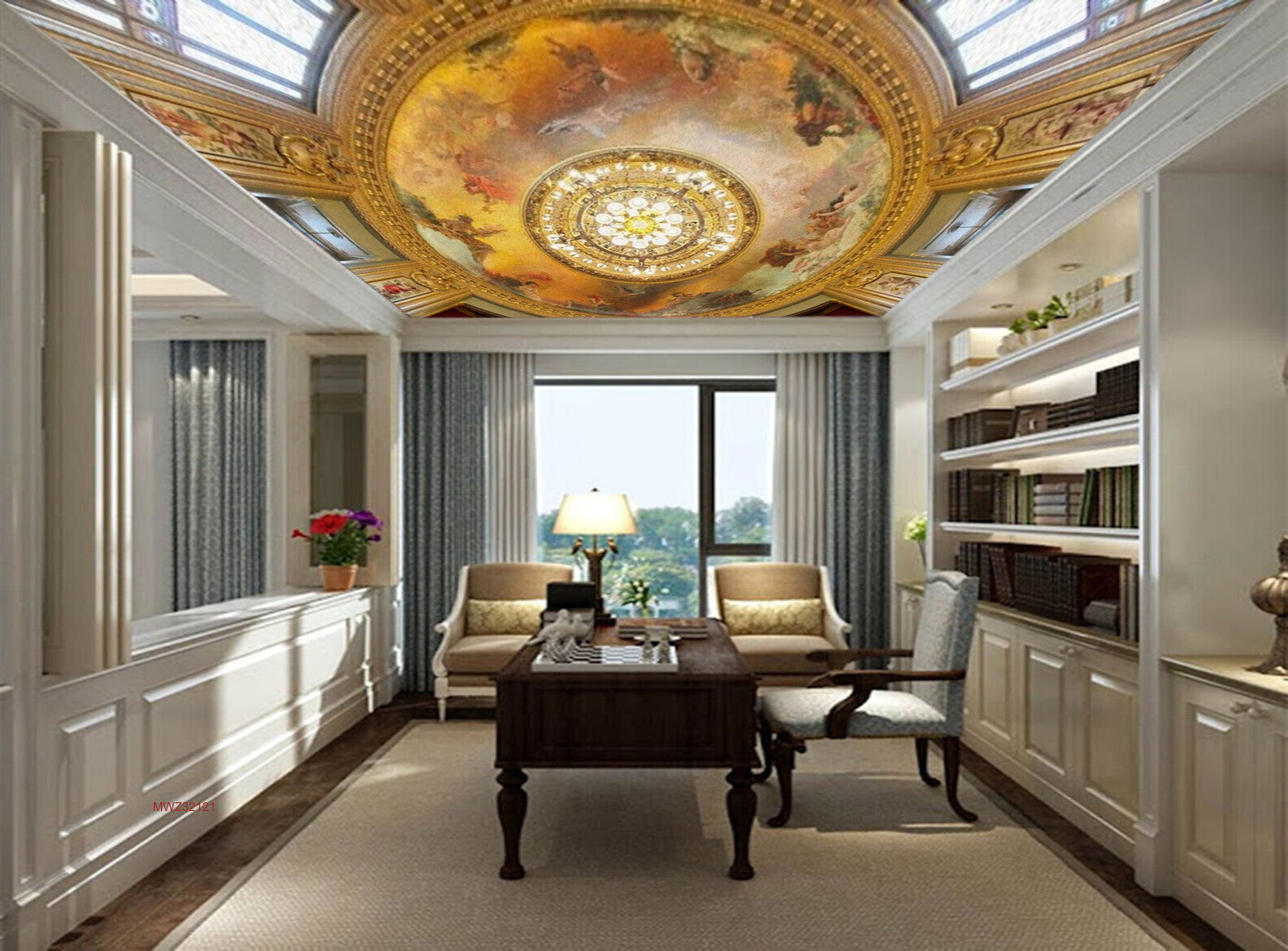 Avikalp MWZ3212 Lighting Hanger Golden White Flowers HD Wallpaper for Ceiling Avikalp MWZ3212 Lighting Hanger Golden White Flowers HD Wallpaper for Ceiling