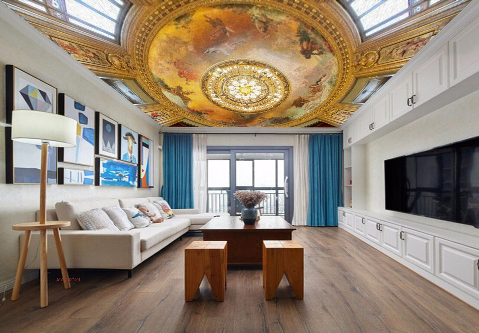 Avikalp MWZ3212 Lighting Hanger Golden White Flowers HD Wallpaper for Ceiling Avikalp MWZ3212 Lighting Hanger Golden White Flowers HD Wallpaper for Ceiling