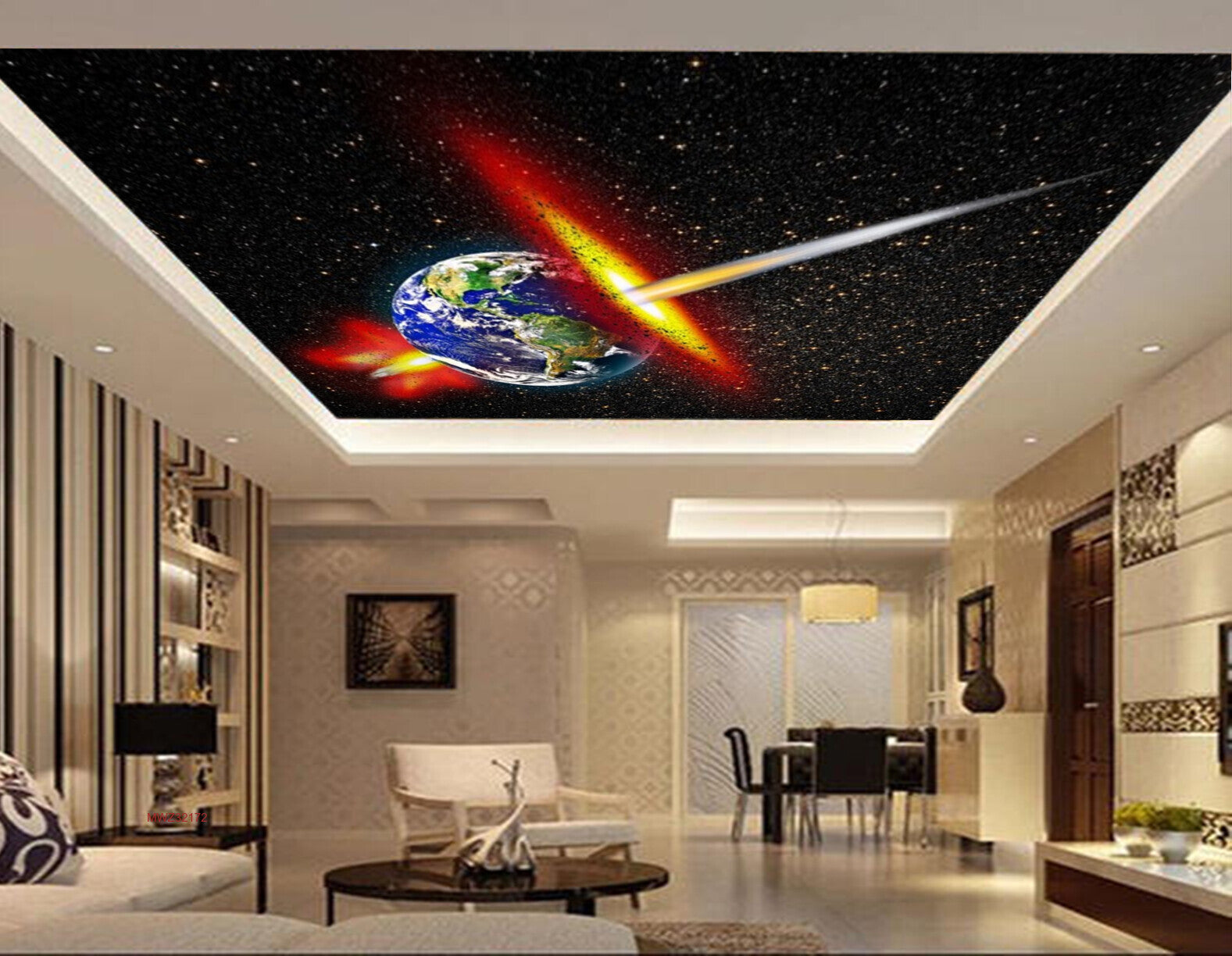 Avikalp MWZ3217 Earth Globe Stars Sun HD Wallpaper for Ceiling Avikalp MWZ3217 Earth Globe Stars Sun HD Wallpaper for Ceiling