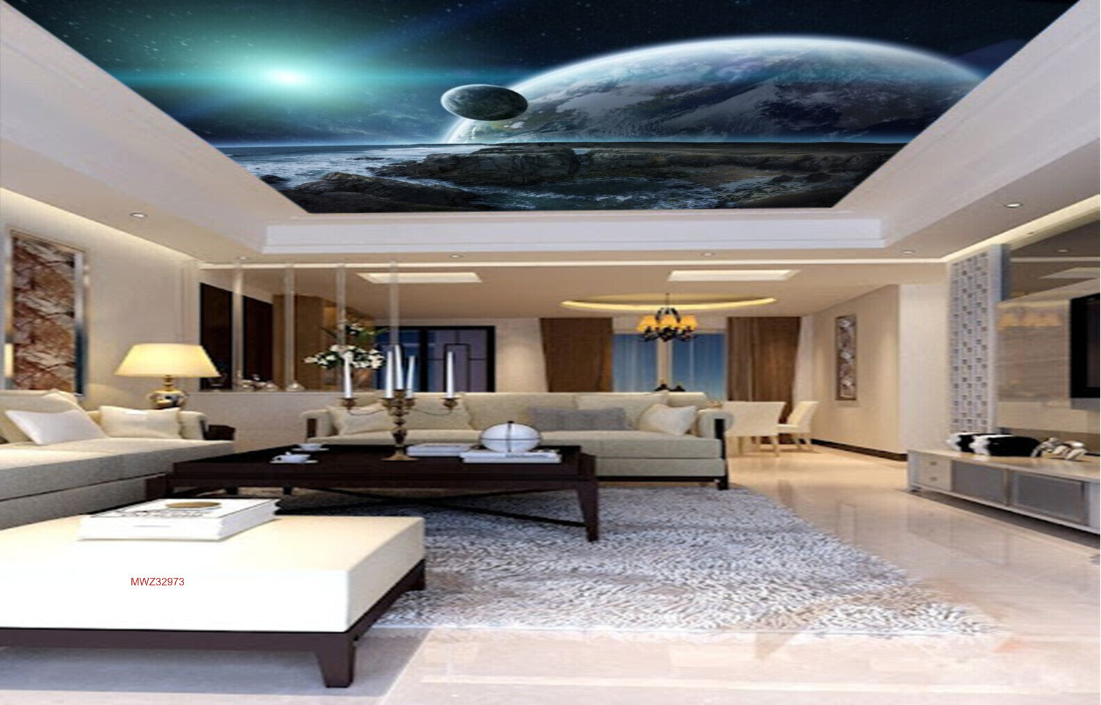 Avikalp MWZ3297 Earth Moon Sky Galaxy HD Wallpaper for Ceiling Avikalp MWZ3297 Earth Moon Sky Galaxy HD Wallpaper for Ceiling