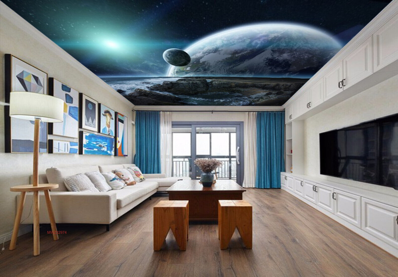 Avikalp MWZ3297 Earth Moon Sky Galaxy HD Wallpaper for Ceiling Avikalp MWZ3297 Earth Moon Sky Galaxy HD Wallpaper for Ceiling