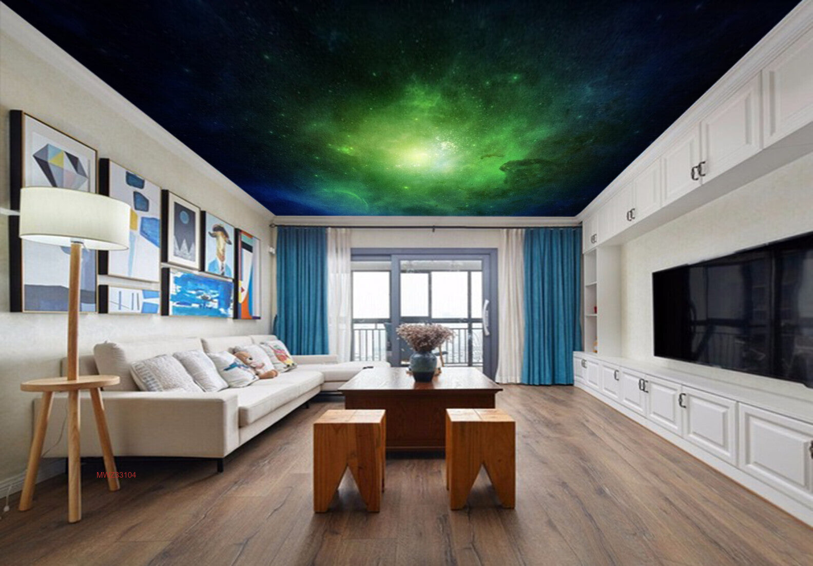 Avikalp MWZ3310 Green Black Space Stars HD Wallpaper for Ceiling Avikalp MWZ3310 Green Black Space Stars HD Wallpaper for Ceiling