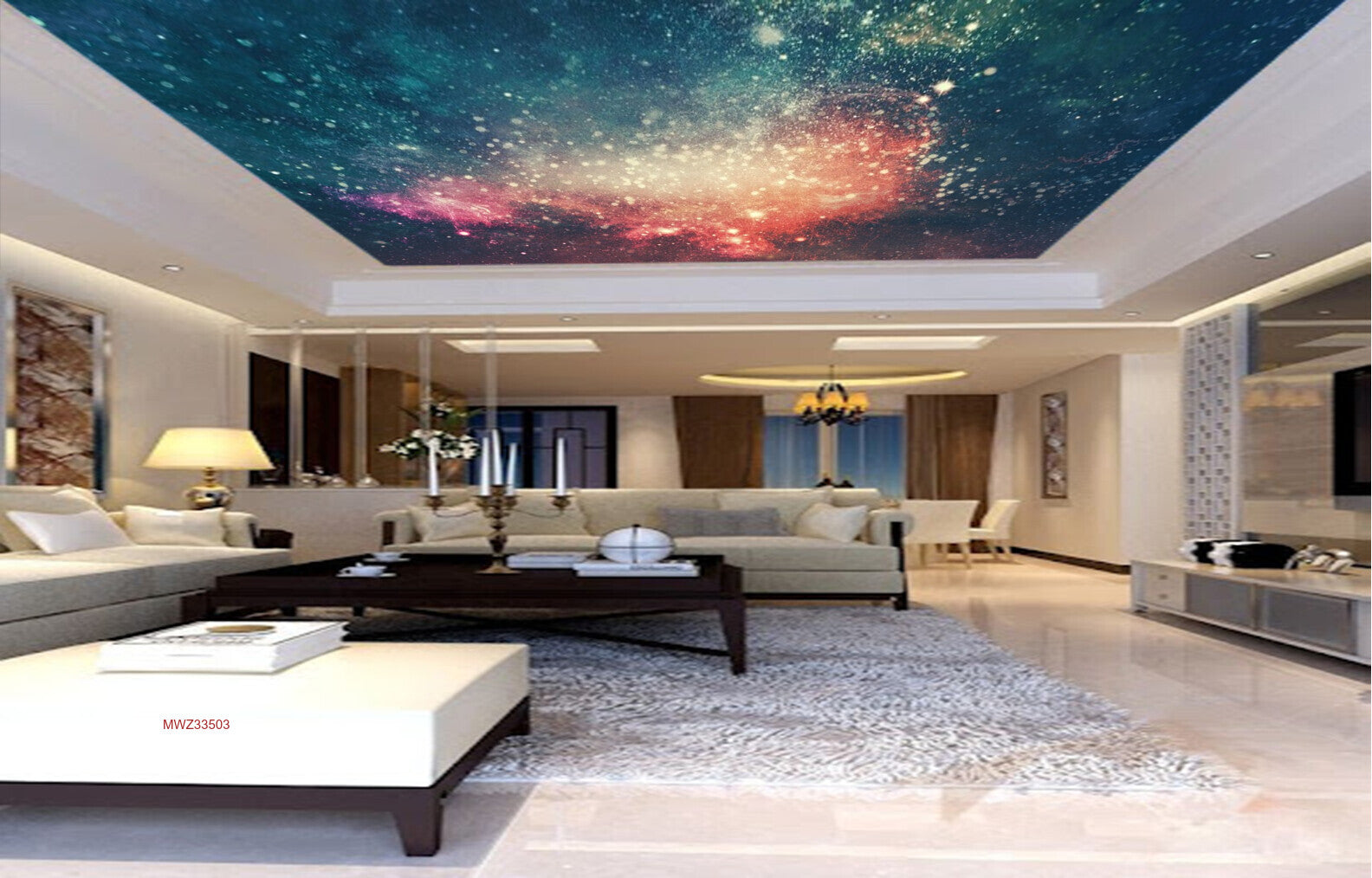 Avikalp MWZ3350 Blue Red Galaxy Stars HD Wallpaper for Ceiling Avikalp MWZ3350 Blue Red Galaxy Stars HD Wallpaper for Ceiling