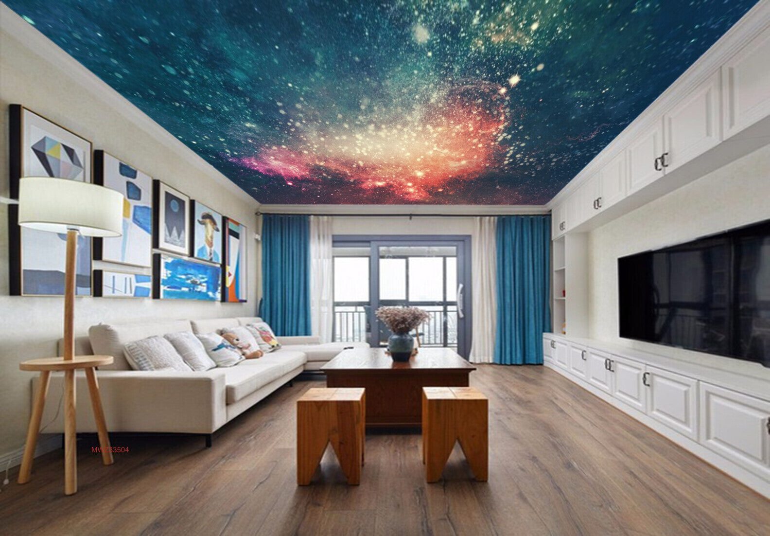 Avikalp MWZ3350 Blue Red Galaxy Stars HD Wallpaper for Ceiling Avikalp MWZ3350 Blue Red Galaxy Stars HD Wallpaper for Ceiling