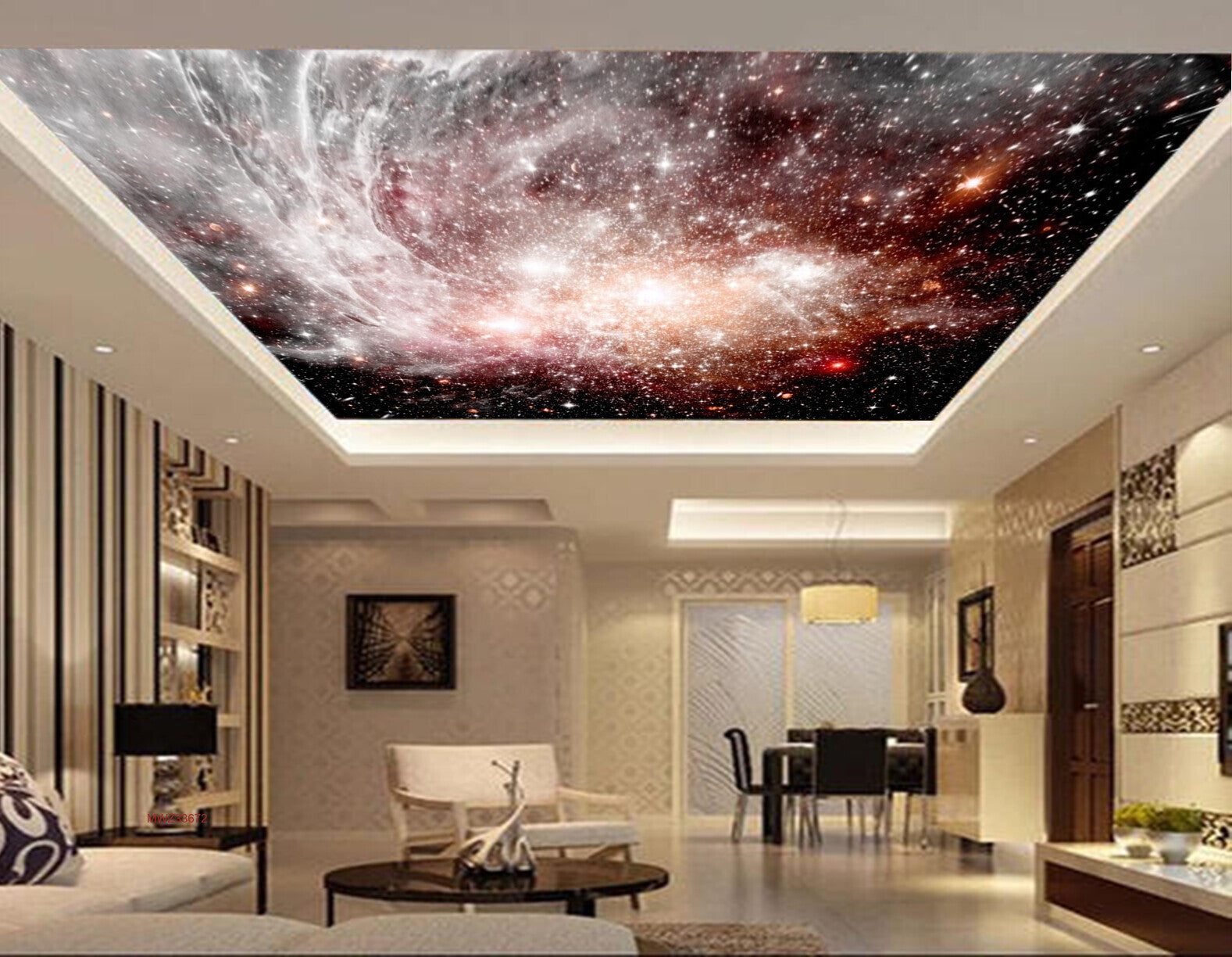 Avikalp MWZ3367 White Black Space Stars HD Wallpaper for Ceiling Avikalp MWZ3367 White Black Space Stars HD Wallpaper for Ceiling