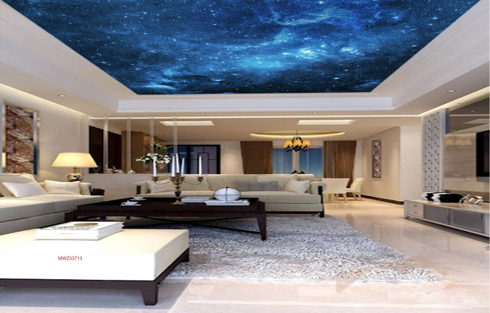 Avikalp MWZ3371 Blue Black Galaxy Stars HD Wallpaper for Ceiling Avikalp MWZ3371 Blue Black Galaxy Stars HD Wallpaper for Ceiling