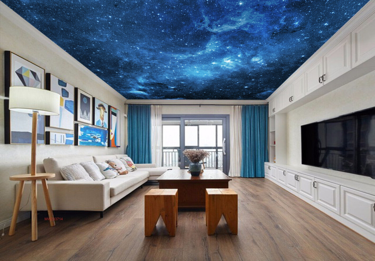 Avikalp MWZ3371 Blue Black Galaxy Stars HD Wallpaper for Ceiling Avikalp MWZ3371 Blue Black Galaxy Stars HD Wallpaper for Ceiling