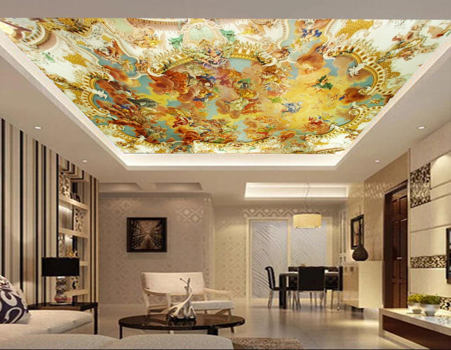 Avikalp MWZ3397 Orange Red Yellow Flowers Leaves Designs HD Wallpaper for Ceiling Avikalp MWZ3397 Orange Red Yellow Flowers Leaves Designs HD Wallpaper for Ceiling
