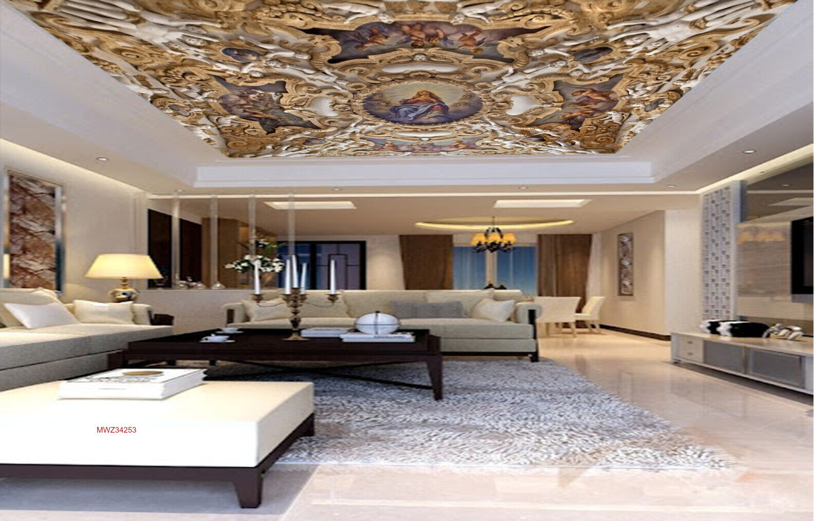 Avikalp MWZ3425 People Cream Orange Design HD Wallpaper for Ceiling Avikalp MWZ3425 People Cream Orange Design HD Wallpaper for Ceiling