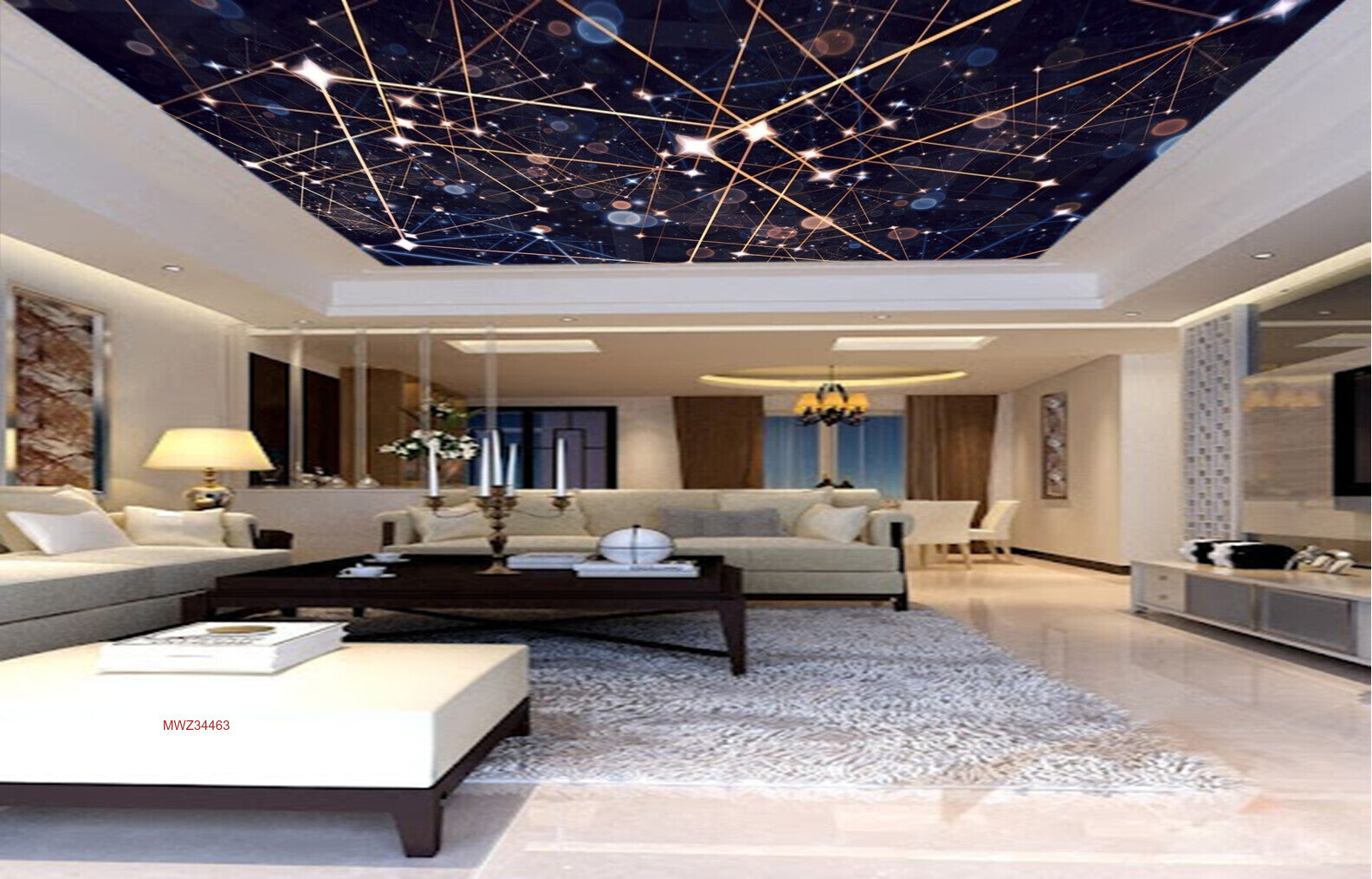 Avikalp MWZ3446 Stars Rhombus Shaped Designs HD Wallpaper for Ceiling Avikalp MWZ3446 Stars Rhombus Shaped Designs HD Wallpaper for Ceiling