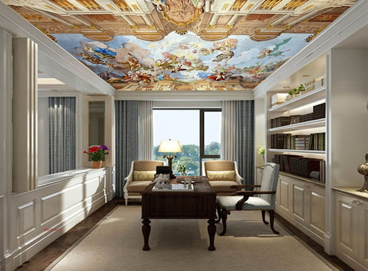 Avikalp MWZ3447 Clouds People Architects HD Wallpaper for Ceiling
