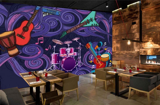Avikalp MWZ3460 Guitar Drums Tabla Music Keyboard HD Wallpaper for Disco Club Karaoke