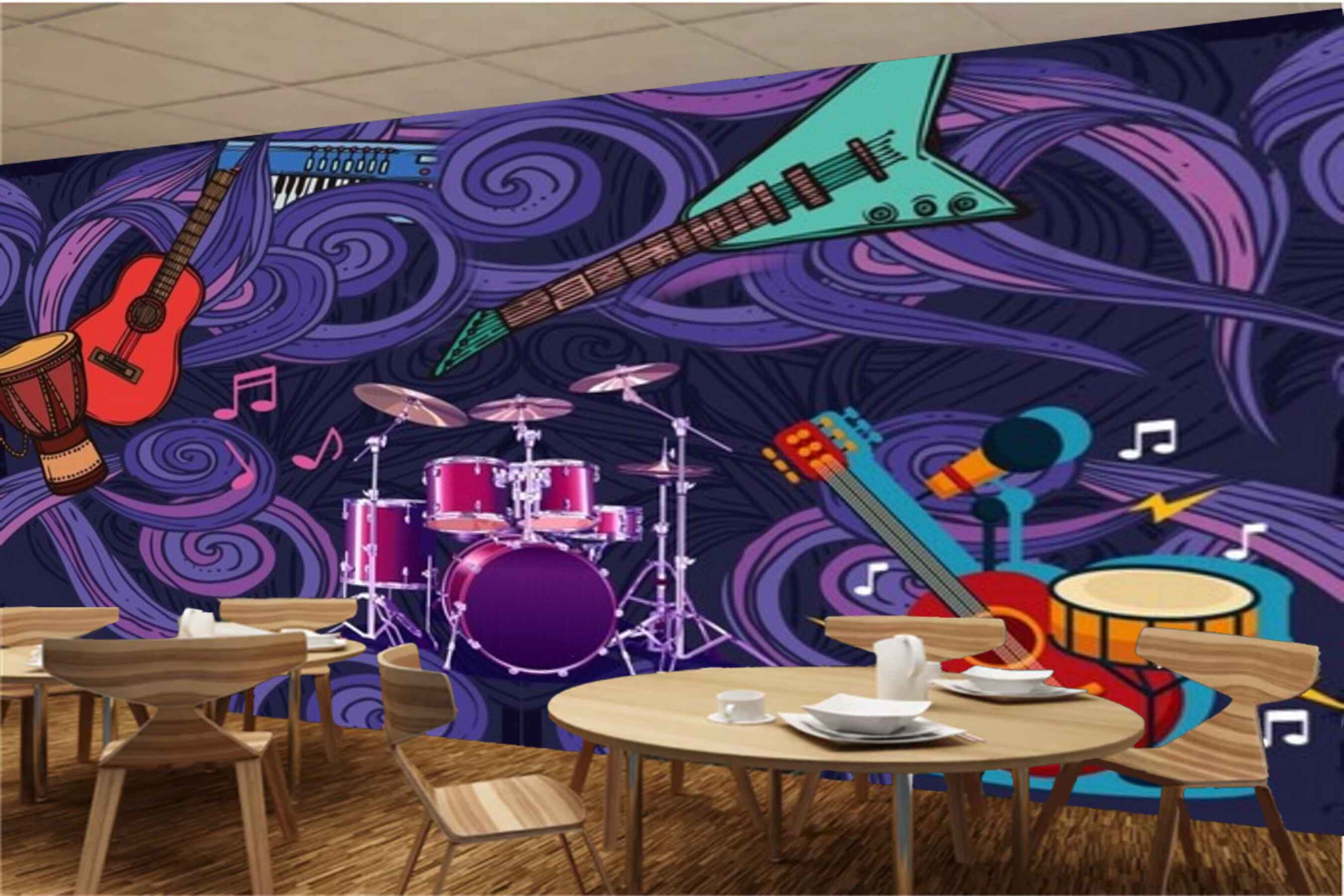 Avikalp MWZ3460 Guitar Drums Tabla Music Keyboard HD Wallpaper for Disco Club Karaoke Avikalp MWZ3460 Guitar Drums Tabla Music Keyboard HD Wallpaper for Disco Club Karaoke